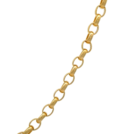 14K Yellow Gold Estate Hollow Rolo Necklace 22inch 6.2dwt