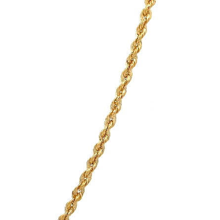14K Yellow Gold Estate Diamond Cut Lightweight Rope Chain 18inch 1.7dwt