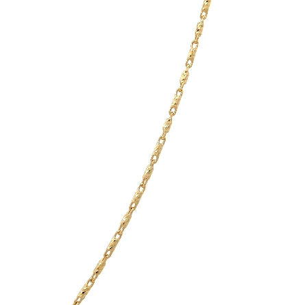 14K Yellow Gold Estate Diamond Cut Bar Link Chain 20inch 3.1dwt