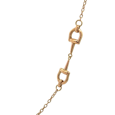 14K Yellow Gold Estate Horse Bit Cable Chain Necklace 24.5inch 5.0dwt