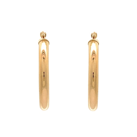 14K Yellow Gold Estate Oval Tube Hoop Earrings 0.9dwt