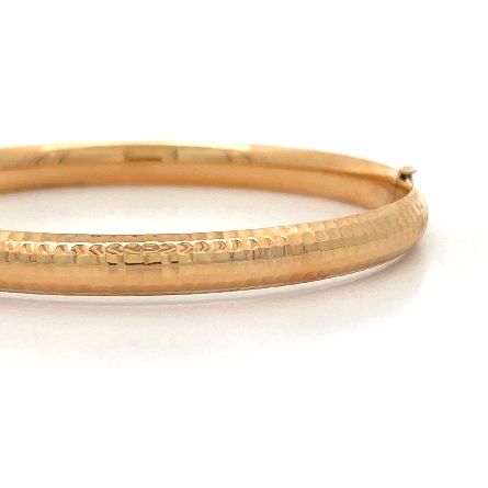 14K Yellow Gold Estate Hinged Hammered Bangle Bracelet 3.9dwt