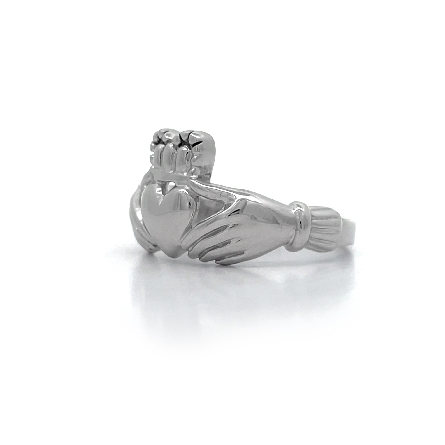 14K White Gold Estate Claddagh Ring Size9.75 3.6dwt