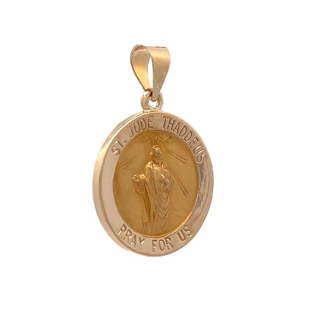 14K Yellow Gold Estate Saint Jude Medal Pendant 1.0dwt