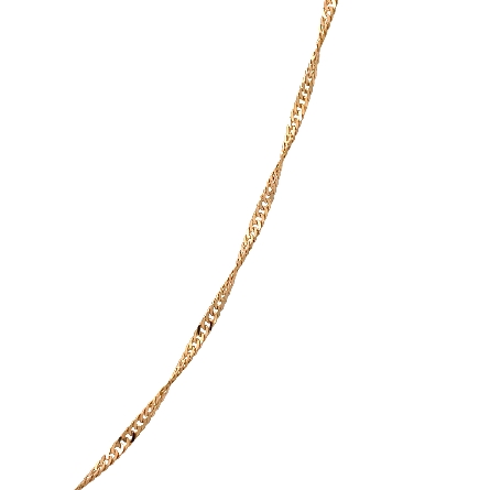 14K Yellow Gold Estate Diamond Cut Singapore Chain 16.5inch 1.6dwt