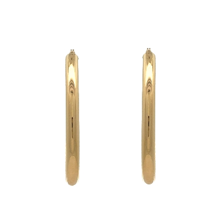14K Yellow Gold Estate Oval Polished Hollow Hoop Earrings 0.7dwt