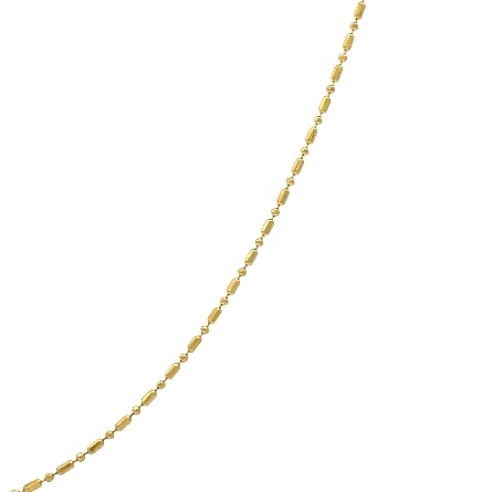 14K Yellow Gold Estate Bead Link Chain 16inch 0.8dwt