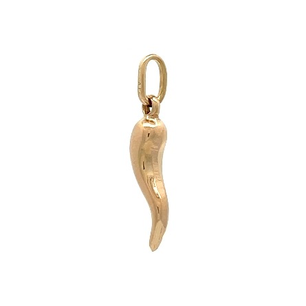14K Yellow Gold Estate Italian Horn Pendant 0.7dwt