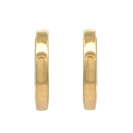 14K Yellow Gold Estate Flat Round Hoop Earrings 2.8dwt