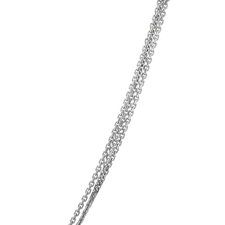 14K White Gold Estate 18inch Diamond Cut Triple Strand Cable Chain Necklace 3.7dwt