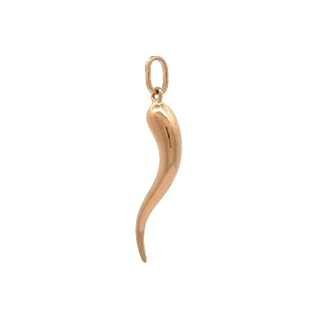 18K Yellow Gold Estate Italian Horn Charm Pendant 0.8dwt
