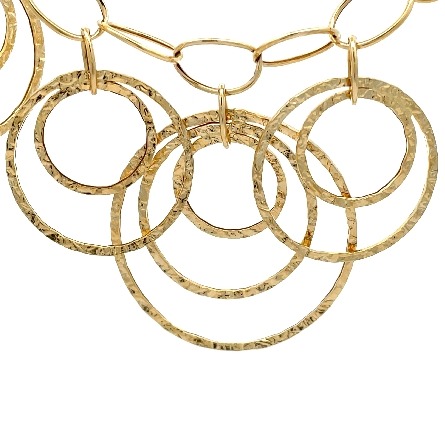 14K Yellow Gold Estate Light Weight Circle 19inch Collar Necklace 3.6dwt  