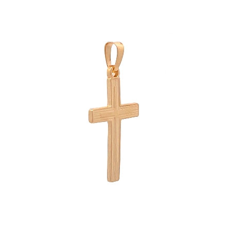 14K Yellow Gold Estate Double Lined Cross Pendant 1.0dwt