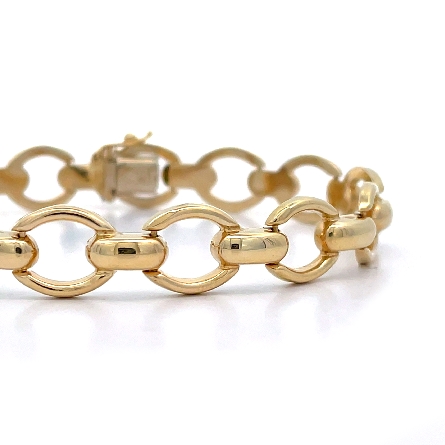 14K Yellow Gold Oval Link Bracelet 7inch 6.5dwt