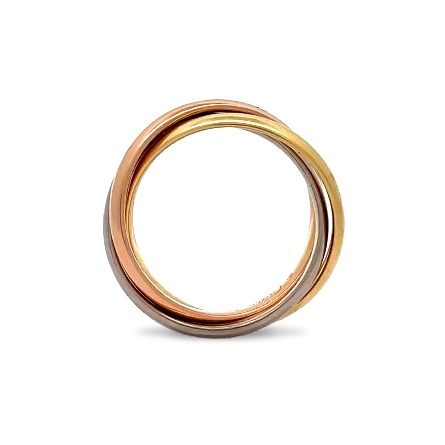 18K Tri-Color Estate Cartier Small Trinity Ring Size50(EU) w/Box 3.9dwt