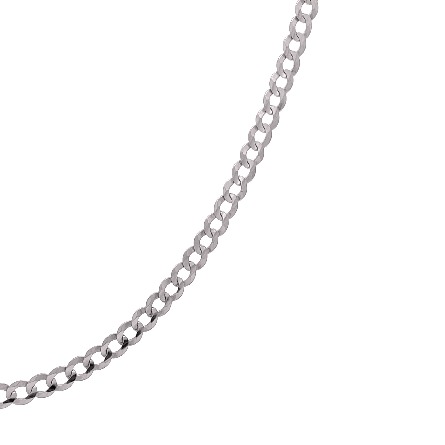 14K White Gold Estate Curb Link Chain 20.25inch 5.0dwt
