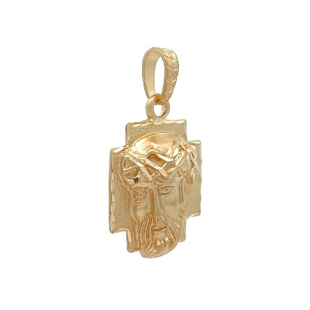 14K Yellow Gold Estate Christ Head Charm Pendant 4.4dwt