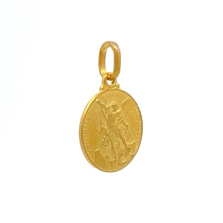 18K Yellow Gold Estate Saint Michael Charm Pendant 1.5dwt