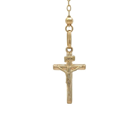 14K Yellow;White and Rose Gold Estate Rosary Bead Necklace Adjustable 19inch to 21inch 5.6dwt 