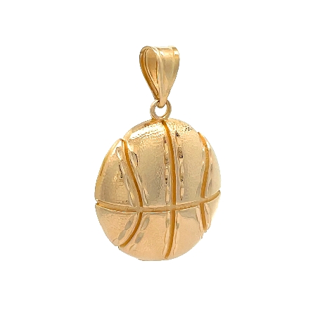 14K Yellow Gold Estate Basketball Charm Pendant 1.1dwt