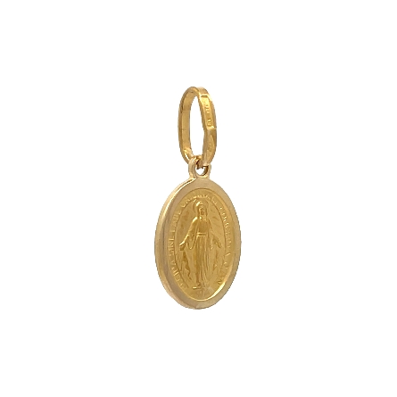 18K Yellow Gold Estate Small Oval Miraculous Medal 0.8dwt