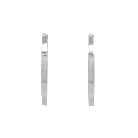 18K White Gold Estate Polished Square Hoop Earrings 1.5dwt