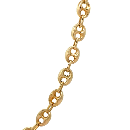 14K Yellow Gold Estate 18inch Puffed Mariner Link Chain 12.4dwt