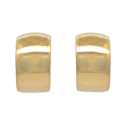 14K Yellow Gold Estate 9mm Wide Huggie Hoop Earrings 5.5dwt