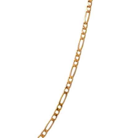14K Yellow Gold Estate 19.75inch Figaro Link Chain 7.3dwt