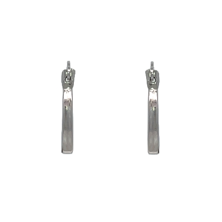 14K White Gold Estate Mini Round Hoop Earrings 0.2dwt