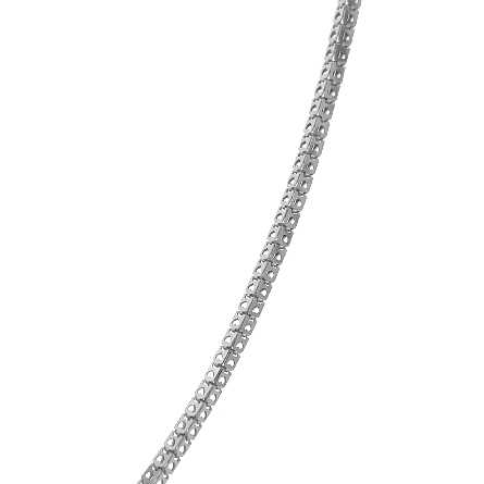18K White Gold Estate 18inch Diamond Cut Square Link Chain 4.9dwt