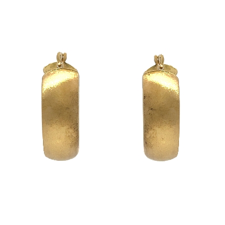 18K Yellow Gold Estate Brushed Oval Hoop Earrings 2.5dwt