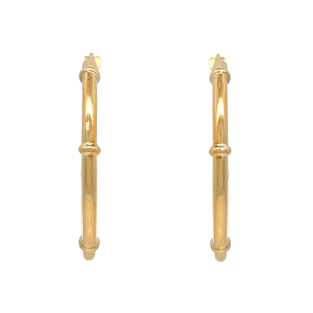 14K Yellow Gold Estate Station Hoop Earrings 1.2dwt