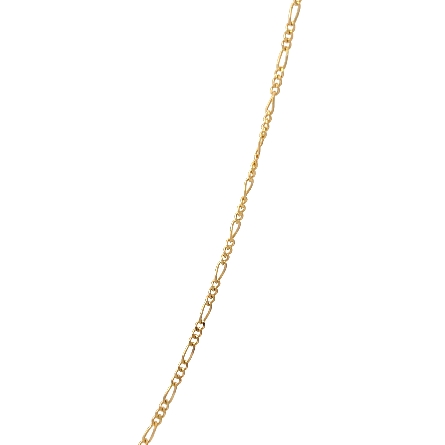 14K Yellow Gold Estate 20inch Fine Figaro Chain 1.4dwt
