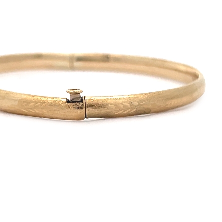 14K Yellow Gold Estate Etched Baby Bangle Bracelet 2.3dwt