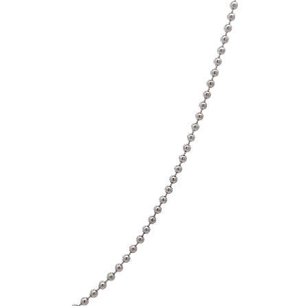 14K White Gold Estate 16inch Beaded Link Chain 3.3dwt