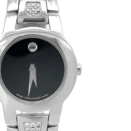 Stainless Steel Estate Movado Black Dial Bracelet Watch No Box 