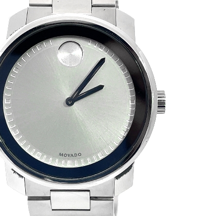 Stainless Steel Estate Movado Bold White Round Dial Watch w/Box 