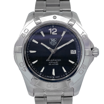 Stainless Steel Estate TAG Heuer Aquaracer Automatic Black Dial Watch and Link Band