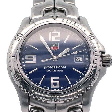 Stainless Steel Estate TAG Heuer Professional Aquaracer 200Meter Automatic Blue Dial Link Band Watch 