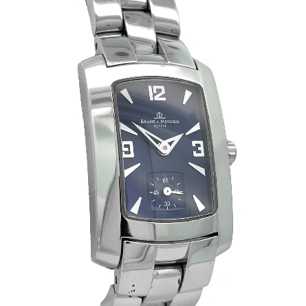 Stainless Steel Estate Baume and Mercier Geneve Elongated Blue Dial Watch