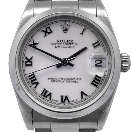 Stainless Steel Estate Rolex Mid-Size Oyster Perpetual Datejust w/White Roman Numeral Dial Watch Serial#P553663 Model#78240 w/Papers Only