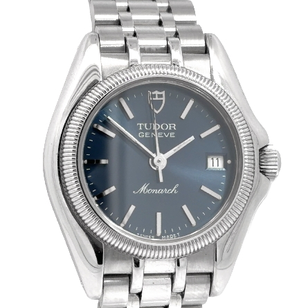 Stainless Steel Estate Tudor Ladies Monarch Blue Dial Watch Year1990 s No Box/Papers