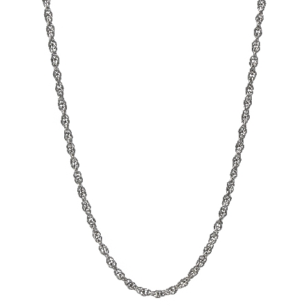 Sterling Silver 24inch Machine Rope Chain 8.7dwt
