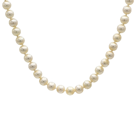 18K Yellow Gold Estate Mikimoto 6mm-6.5mm Cultured Pearl Necklace