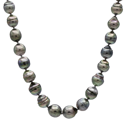 14K Yellow Gold Clasp Estate 18inch Tahitian Pearl Necklace 41.9dwt