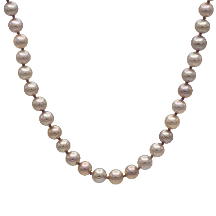 14K Yellow Gold Clasp Estate 18inch Lavender Cultured Pearl Necklace 18.9dwt