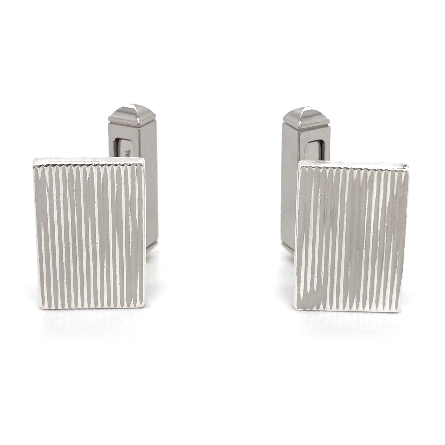Palladium-Coated Sterling Silver Estate Cartier Rectangle Cuff Links 9.7dwt