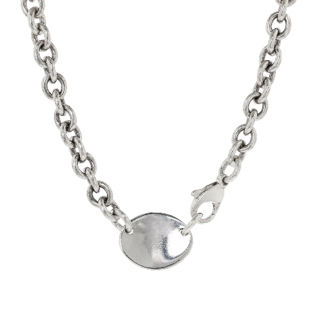 Sterling Silver Estate Tiffany & Company Oval Tag 15inch Necklace 
