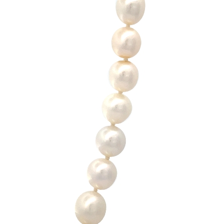 14K Yellow Gold Estate Culture Fresh Water Pearl Single Strand Knotted Necklace 17inch 32.0dwt
